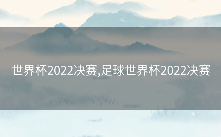 世界杯2022决赛,足球世界杯2022决赛