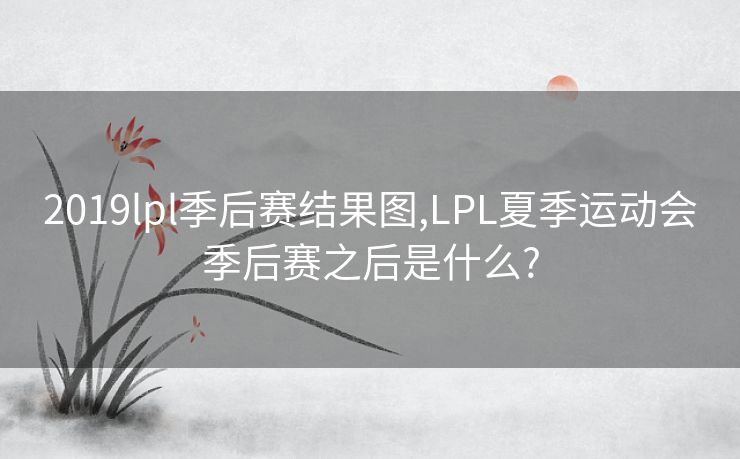 2019lpl季后赛结果图,LPL夏季运动会季后赛之后是什么?