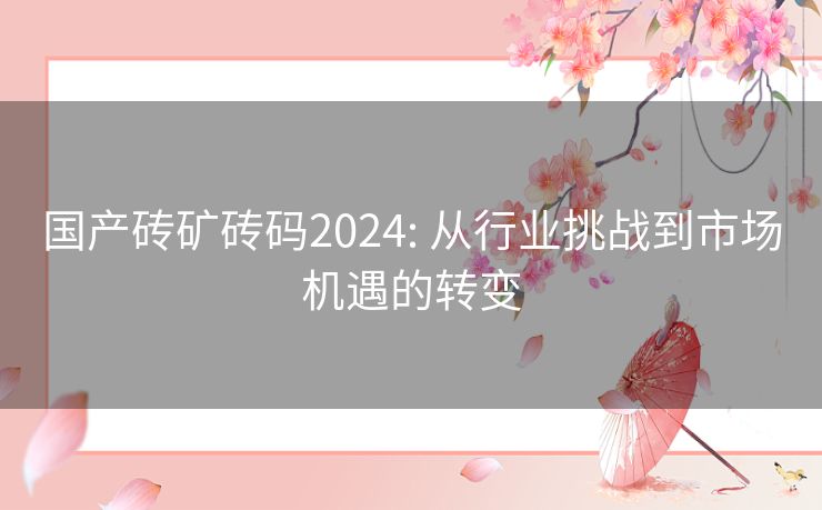 国产砖矿砖码2024: 从行业挑战到市场机遇的转变 国产砖矿砖码2024: 从行业挑战到市场机遇的转变